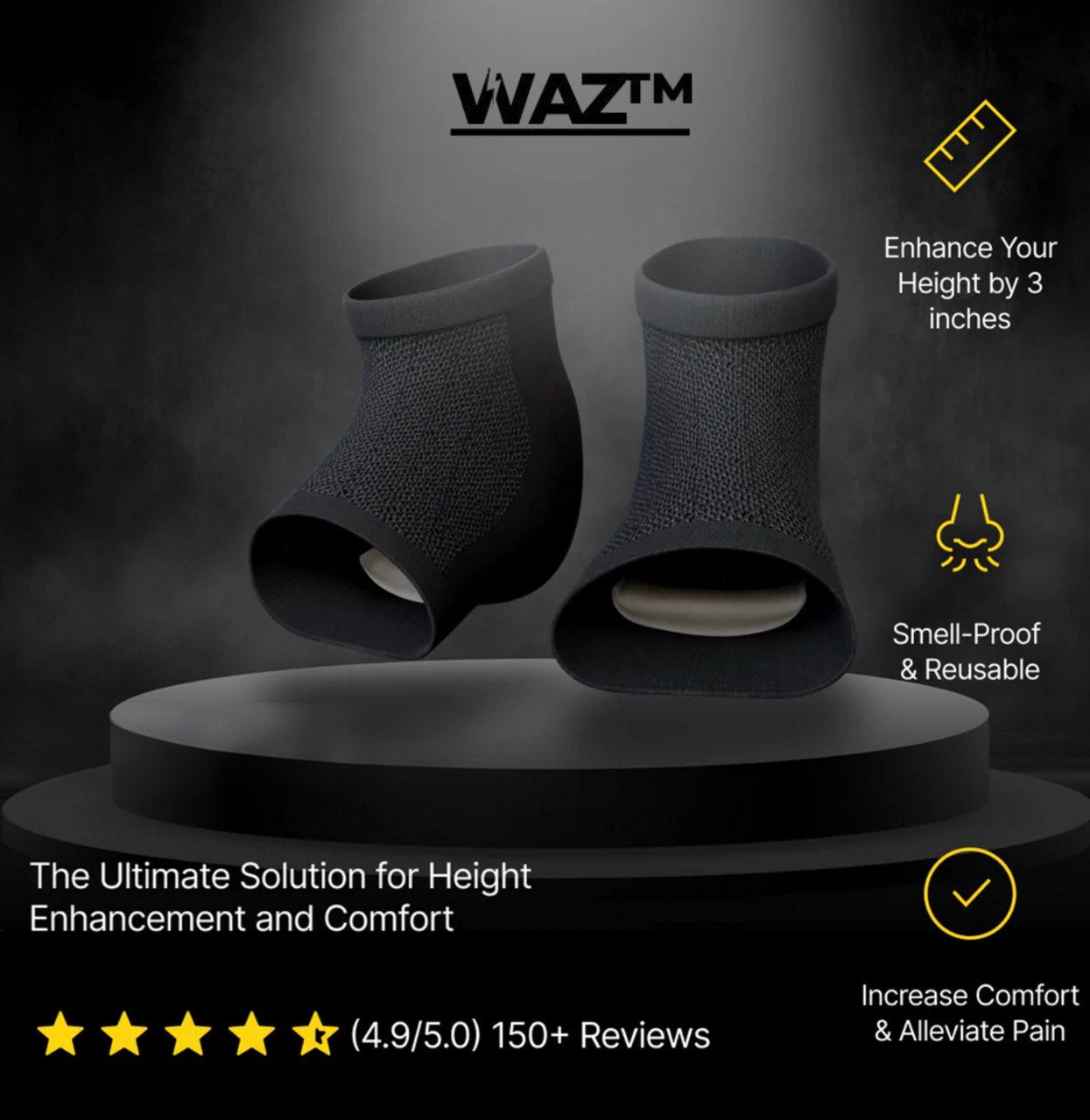 WAZ™ Max Height Socks (PAIR) | Invisible Height Increase Socks