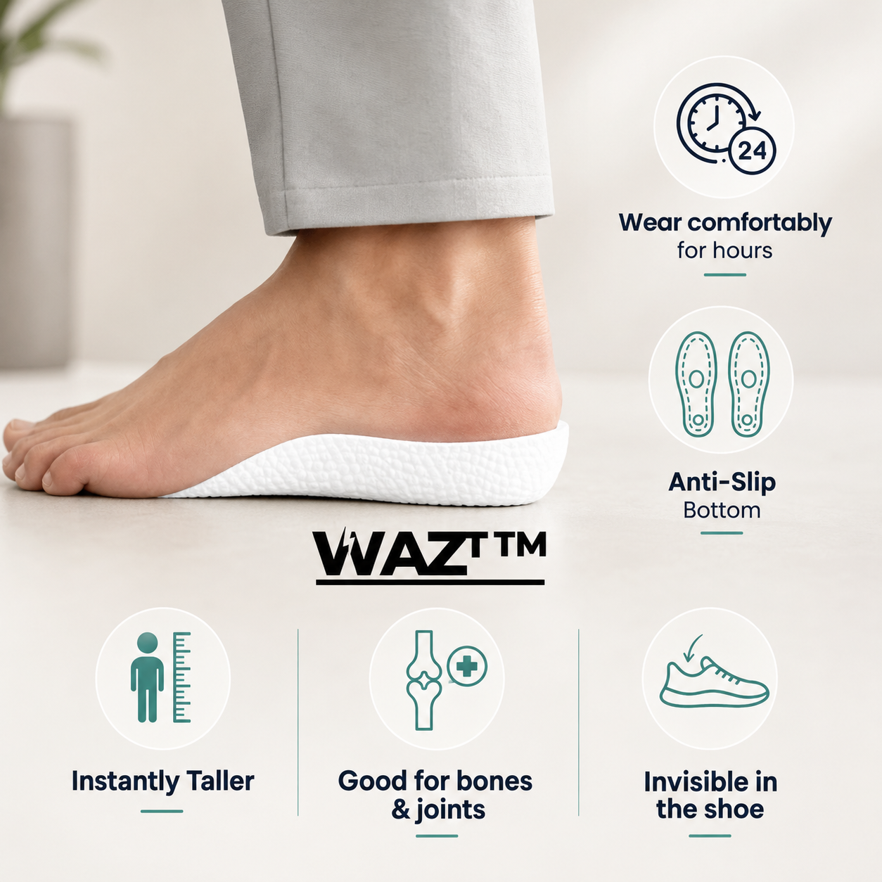 WAZ™ HighPads | The Original Invisible Height-Boost Insoles